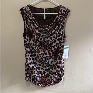 NWT Sleeveless Leopard Print Blouse - Large